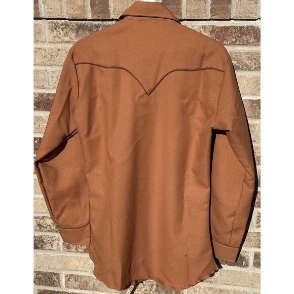 RARE NWT H Bar C El Dorado Western Shirt Men’s S 14½” Copper Brown Embroidered - Picture 3 of 13